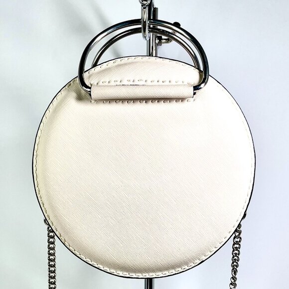 Zara Small Round Beige Handbag Metallic Handle, Chain Strap, Sculptural Mini bag - Picture 14 of 16